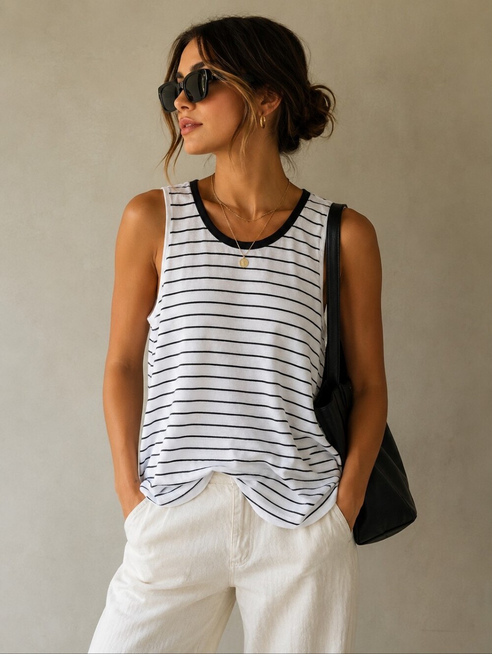 Club Monaco | Striped Sleeveless Tank, Size XS
